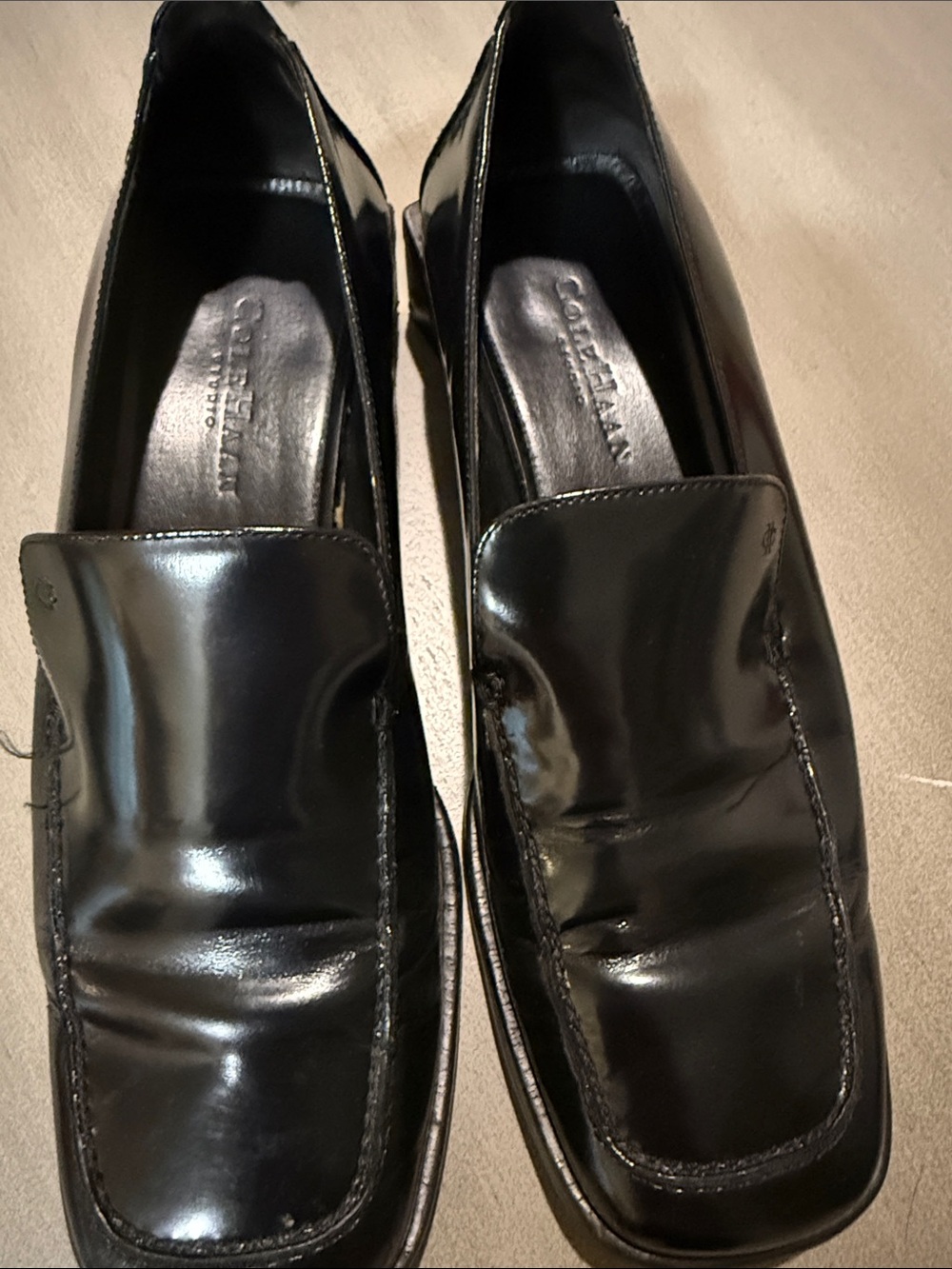 Cole Haan Black Patent Leather Slip-On Loafers